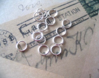 50...6mm Shiny Silver Split Jump Rings