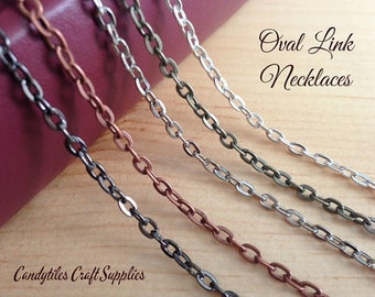 100 Oval Link Chain Necklaces....Mix and Match your colors...OLC24