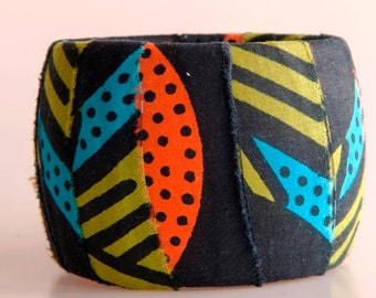 African fabric bracelet bangle, African fabric, Ankara bracelet, Fabric bracelet, African fabric covered bracelet, African jewelry, gift