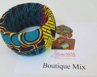 African fabric bracelet, Gift for her, Fabric bracelet, Fabric wrapped bangle, Birthday gift for her, Gift for women, African bracelet, Gift