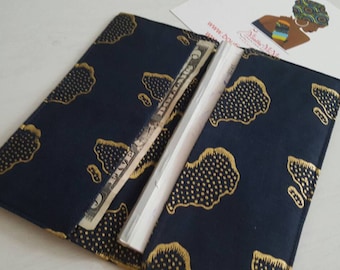 Couverture de chéquier carte africaine, porte chéquier, Portefeuille chéquier, carnet de chèque, housse chéquier, des cadeaux pour elle, cadeaux pour lui