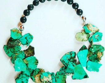 Turquoise necklace, Lava bead bracelet, Valentines gifts for women, Valentines gifts for mom, Valentines gifts for her, Turquoise bead, Gift