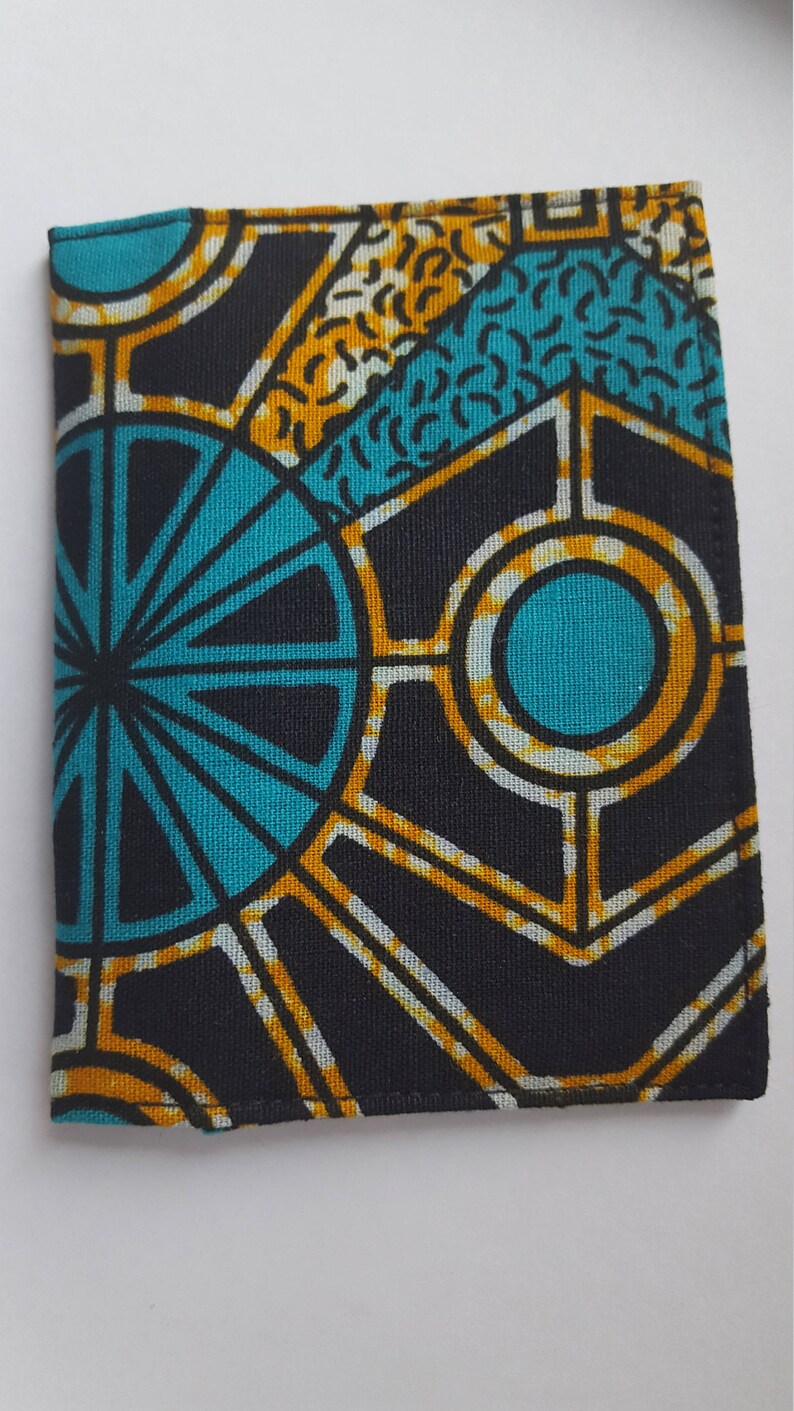 Wallets for women, Credit card holder, Credit card wallet, Womens wallet, Business card holder, Slim womens wallet, Blue African wallet image 3