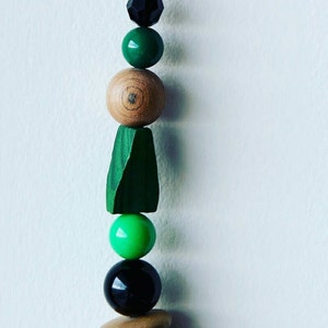 Long chunky wooden African bead necklace image 4