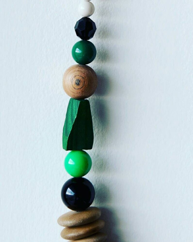 Long chunky wooden African bead necklace image 4