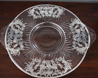 シルバーオーバーレイ ヴィンテージ アメリカ 1930年代 大皿 足付き