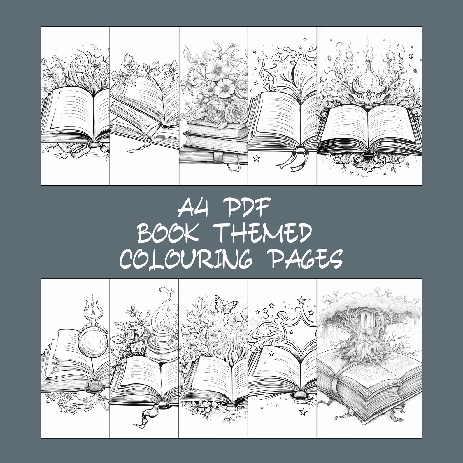 Book Themed Colouring Pages PDF | 10 Literary Printable Colouring ...