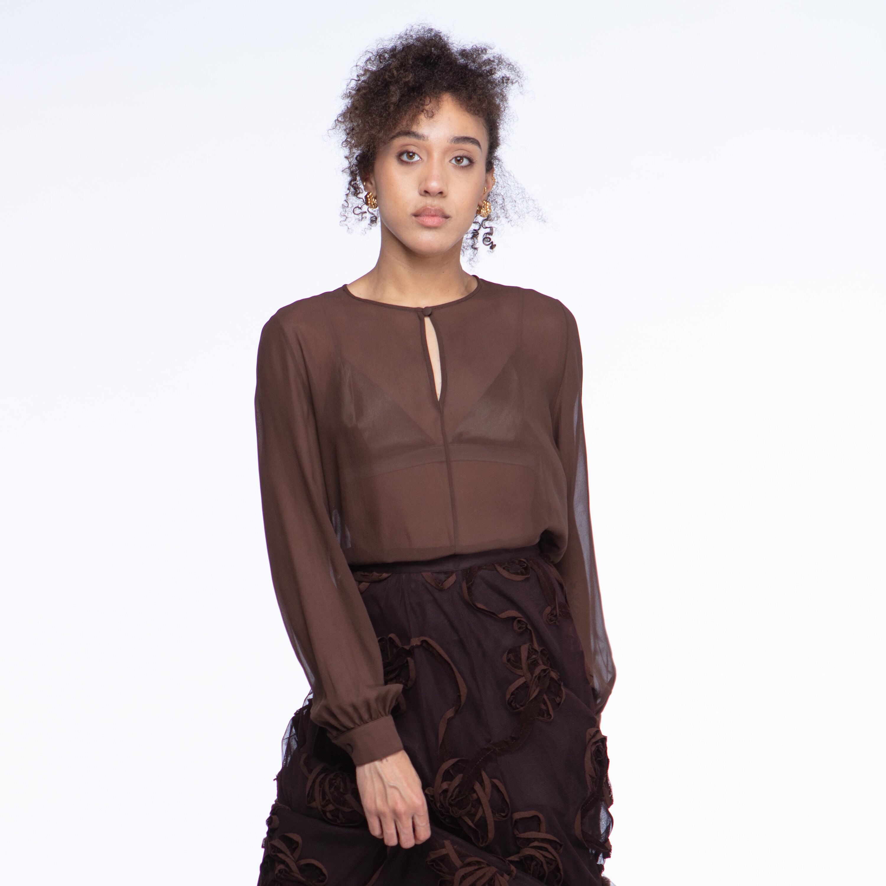 トップス Valentino 1990s boho style blouse Valentino Chiffon Blouse - Etsy Canada
