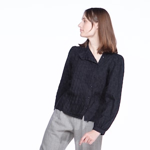 Oscar de la Renta textured wool blouse