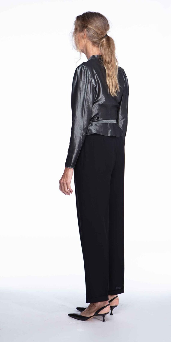 Emporio Armani 1990s Black Wool Pleated Trouser Pants - Etsy