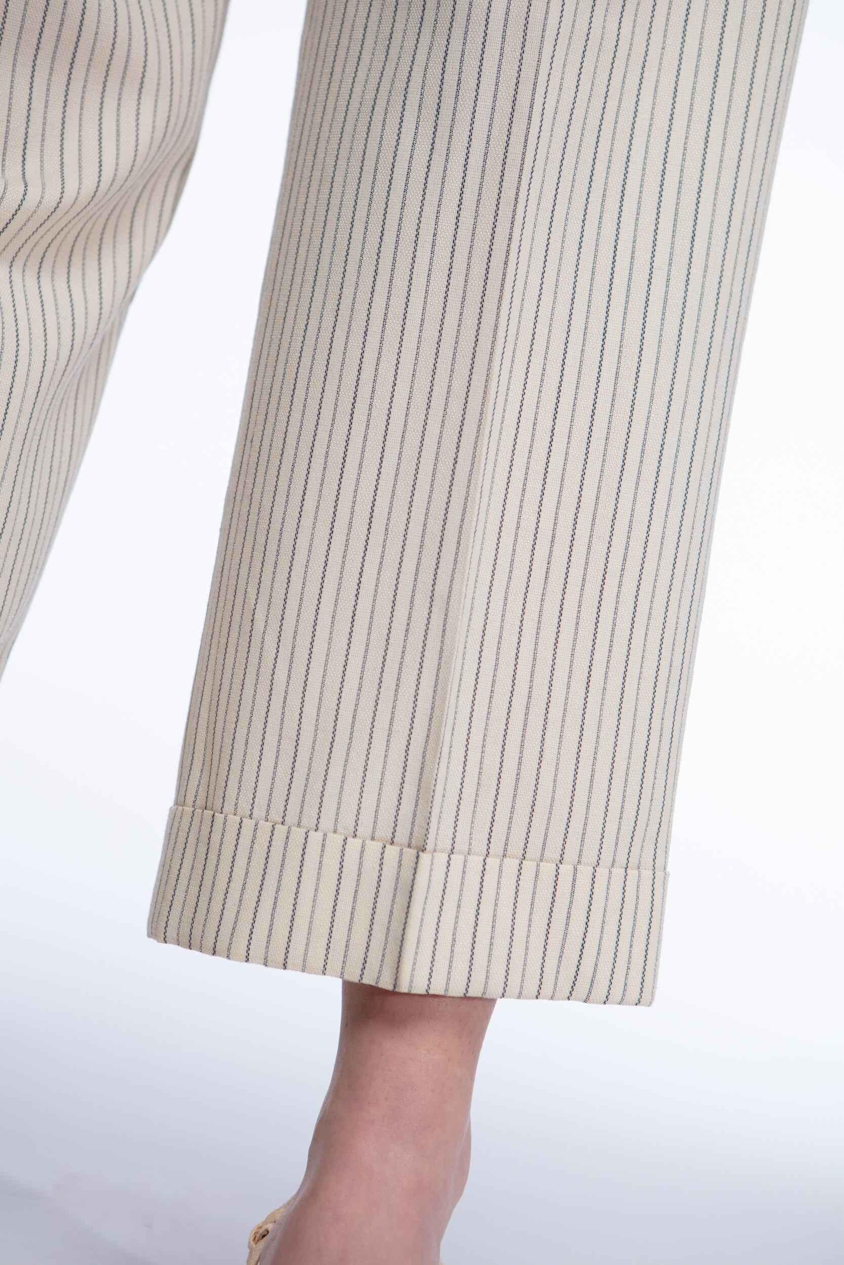 Valentino 1990s Cream Stripe Trousers - Etsy