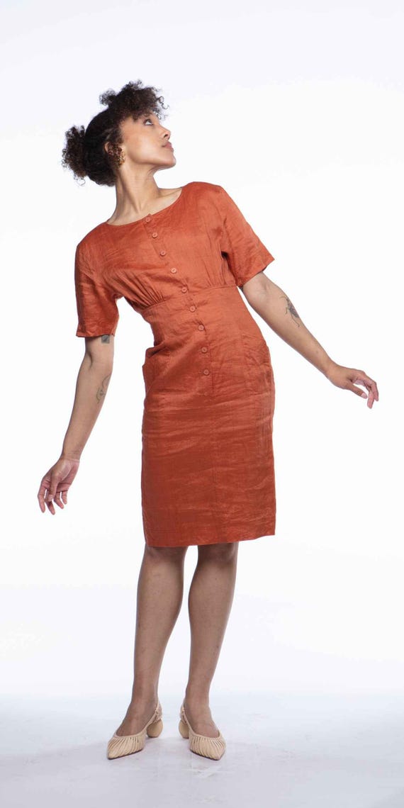 Chloé, Chloé 1990s Rust Linen Dress