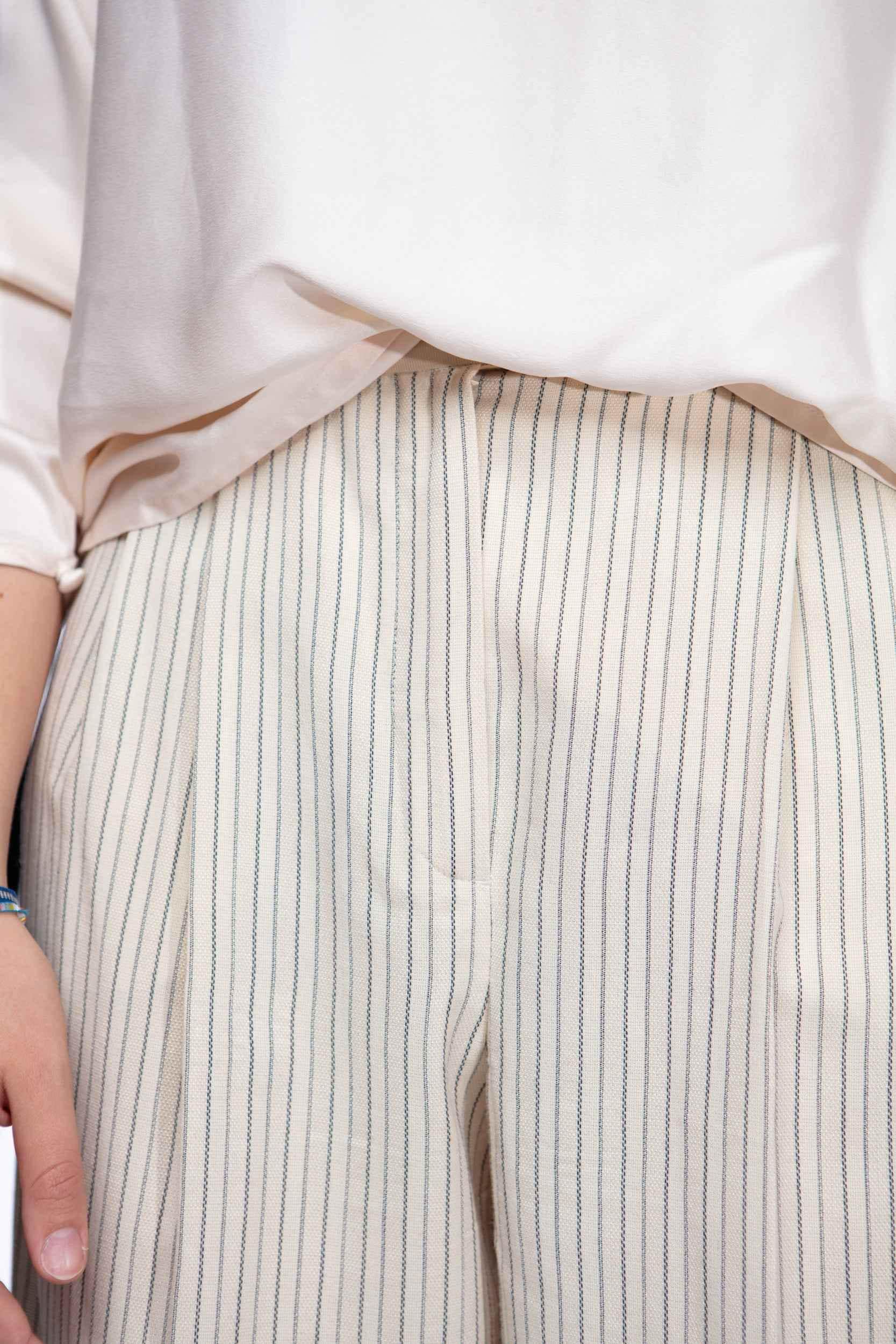90s Valentino stripe slacks Valentino 1990s Cream Stripe Trousers