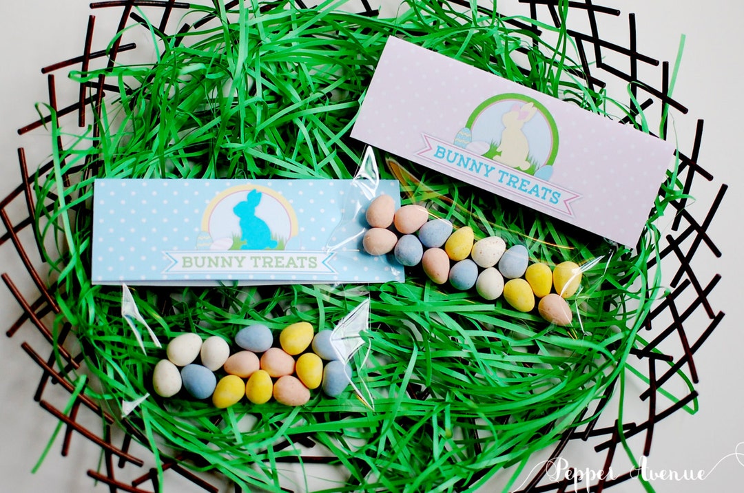 Easter Bunny Favor Bag Toppers - PDF File Diy Printable - INSTANT ...