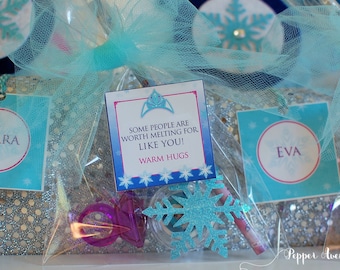 DESCARGA INSTANTE - Etiquetas de favor congeladas no personalizadas - Cumpleaños congelado - Archivos imprimibles PDF para imprimir en casa