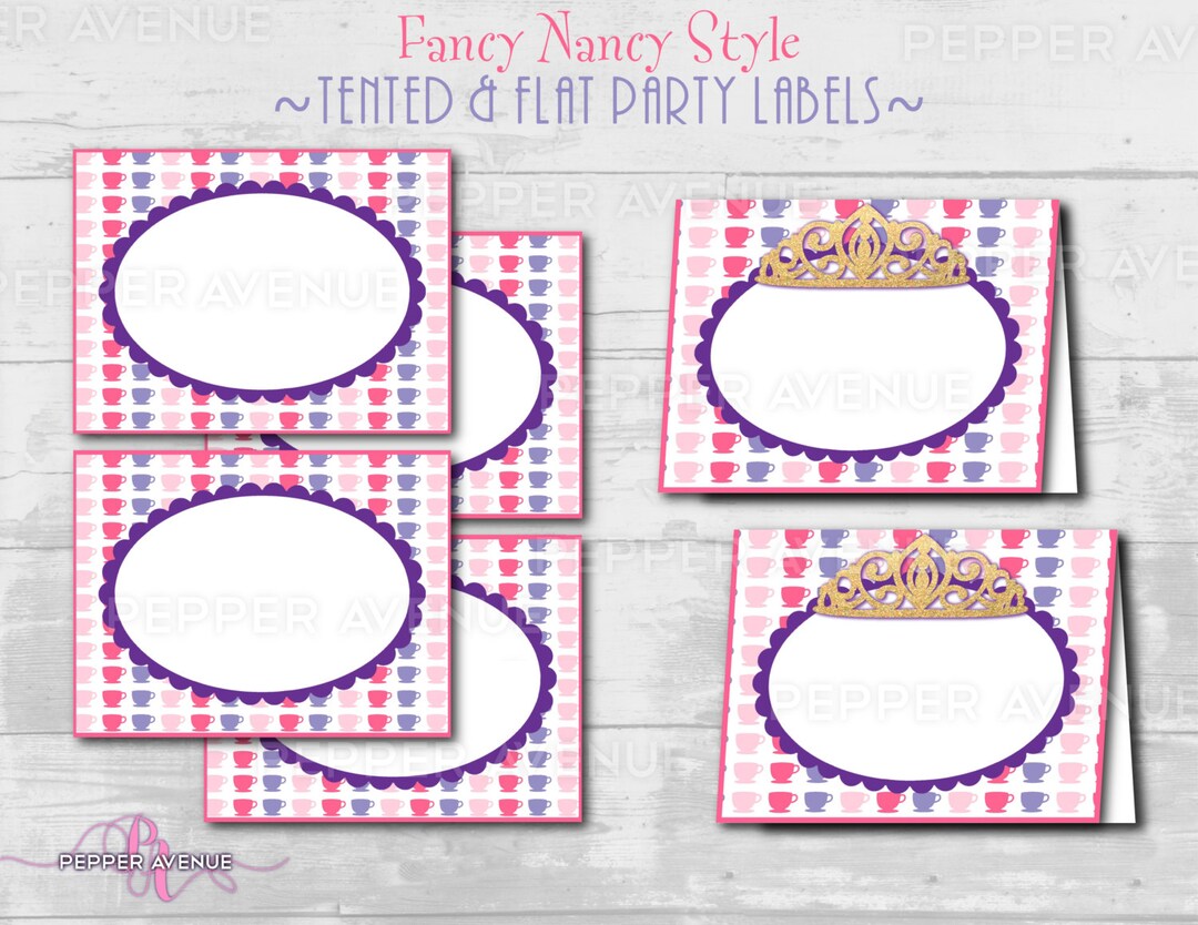Making Fancy Labels Fancy Nancy Style Flat & Tented Labels - Place Cards, Address Labels ...