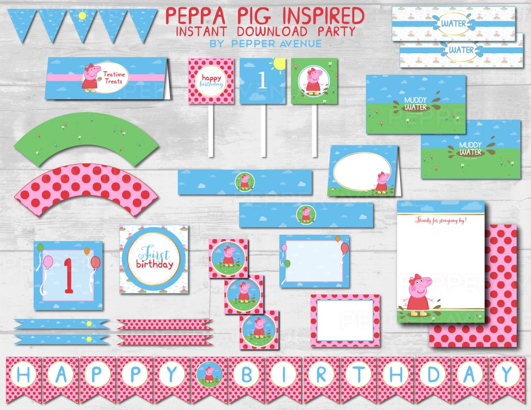 Peppa Pig inspired Instant Download Party Peppa Pig Birthday, Mummy ...
