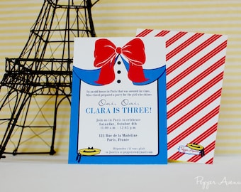 Madeline Birthday Party / Paris Birthday Party Invitation - DIY Print-at-home PDF File