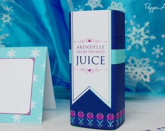 Frozen Party Juice Box Wrappers - DIY Printable Files INSTANT DOWNLOAD