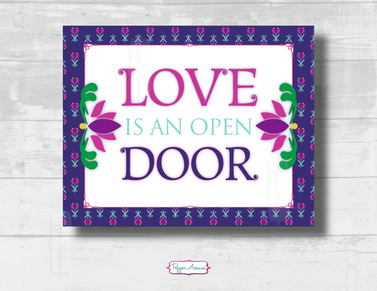 Frozen Inspired 'Love is an Open Door' Party Sign Etsy