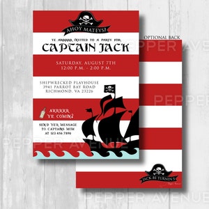 Ahoi me Mateys! Pirate Party uitnodiging - DIY afdrukbare PDF-bestand