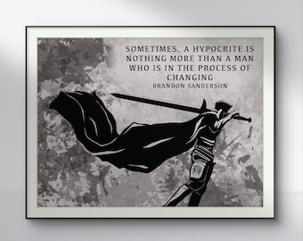 Póster con cita motivacional de Dalinar Kholin de los Archivos de las Tormentas, Juramentado, regalo de Brandon Sanderson, libro "Viento y Verdad".