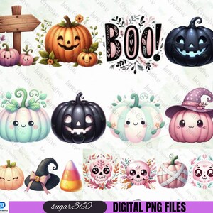 Retro Halloween Pink Clipart, Cute Groovy Halloween Clipart Spooky ...