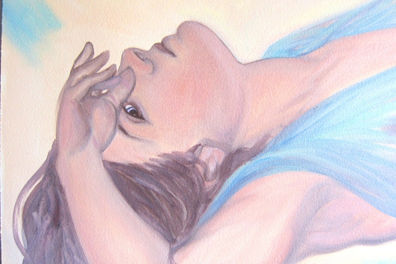 Persphone Oil Sketch on canvas paper Waiting