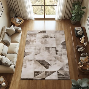 Geometric Area Rug, Modern Boho Rug, Large Rug, Living Room Rug, Wool Area Rug
