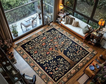 Vintage Stil Blumenteppich, Morris Garden Design, Waschbar
