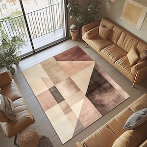 Geometric Area Rug, Modern Boho Rug, Large Rug, Living Room Rug, Wool Area Rug, Area Rug, Small Rug