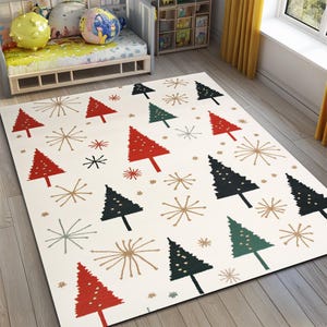 クリスマスツリーラグ、ホリデーエリアラグ、お祝いのホームデコレーション、クリスマスデコレーション、季節のフロアマット