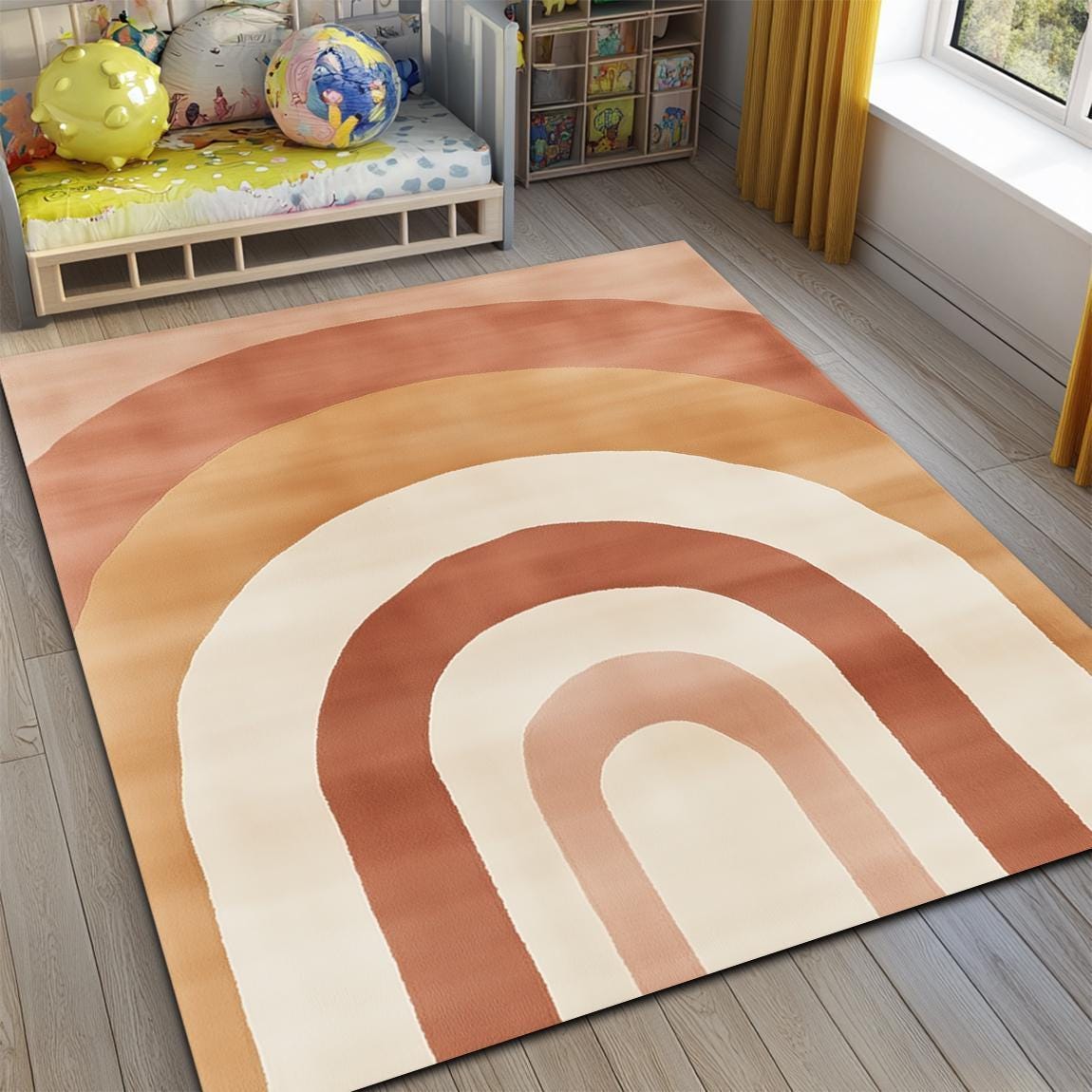 Rainbow Rug for Nursery, Newborn Rug, Playroom Carpet, Kids Room Rug, Washable Rug, Non Slip Rug