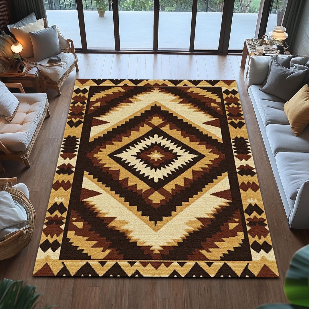Southwestern Aztec Area Rug, Rustic Home Decor - Etsy