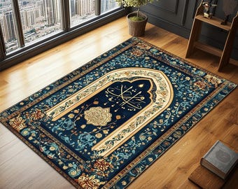 Unique Design Prayer Rug, Islamic Muslim Gift Mat