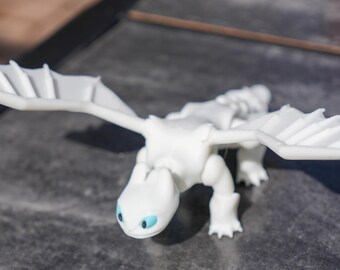 3D-geprinte Nubless Lightfury How to Train Your Dragon veelkleurig