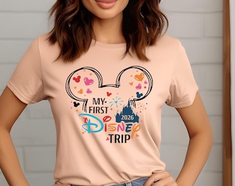 My First Disney Trip 2026 T-Shirt, Happy Disney Vacation Shirt,  Disneyland My First Trip Tee, Disney Family Matching Shirt, Disneyland Trip