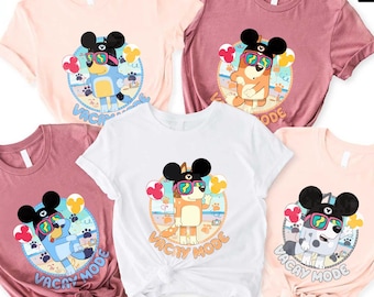 Blue Vacay Mode T-Shirt, Blue Family Vacation Shirt, Summer Vacation Matching Disney Tee,Kids Blue Disneyland Trip Gift, Birthday Trip Party