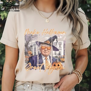 Trump Spooky Witch T-Shirt, Trump Make Halloween Great Again Halloween Shirt, Trumpkin Shirt, Halloween Sarcastic MAGA Shirt, Halloween Gift