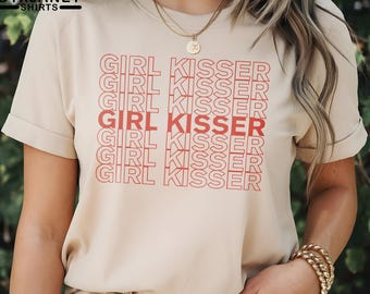 Girl Kisser T-Shirt, Lesbian Pride, Sapphic Love Tee Gift