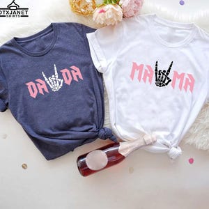 Bad TWO the Bone Birthday Family T-Shirt, Rock Roll Birthday Theme Shirt, Rock On Skeleton Hand Tee, 2nd Birthday Girl, Born Two Rock