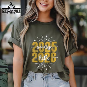 Goodbye 2025 Hello 2026 T-Shirt, New Year Shirt, Merry Christmas Tee, Hello New Year Shirt, New Year Xmas Party Time, Cute Xmas Gift