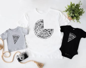 Pizza and Slice T-Shirt, Mommy and Me Funny Shirt, Dad and Son Matching Tee, Dad Birthday Gift, Father And Son Pizza, Pizza and Pizza Slice