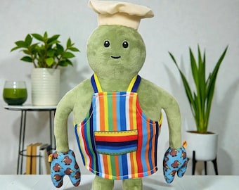 Chef Turtle Plush Toy, Soft Stuffed Doll, Cute Animal Figure, Kitchen Theme Plush, Gift Toy