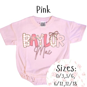 Personalized Floral Baby Bubble Romper: Custom Oversized Fit
