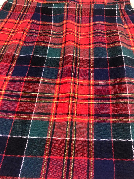 70s Vintage plaid wrap skirt size small - image 9