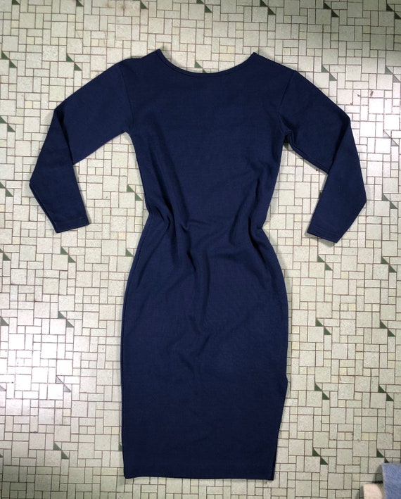 Express Tricot Navy Ribbed Midi Ankle 