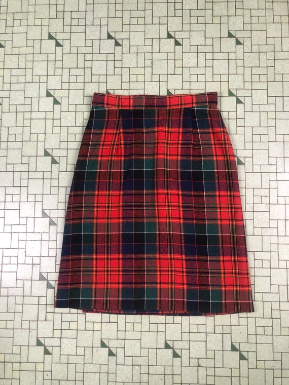 70s Vintage plaid wrap skirt size small - image 7