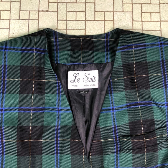 vintage 80s 90s Le Suit plaid double breasted col… - image 4