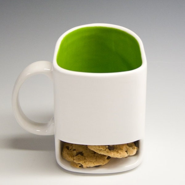 White and lime green Dunk mug